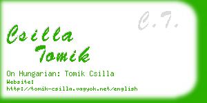 csilla tomik business card